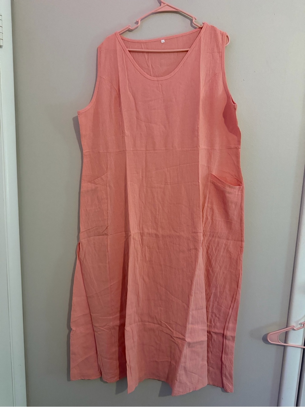 Women's Coral Sleeveless Linen Dress - Brand Unspecified